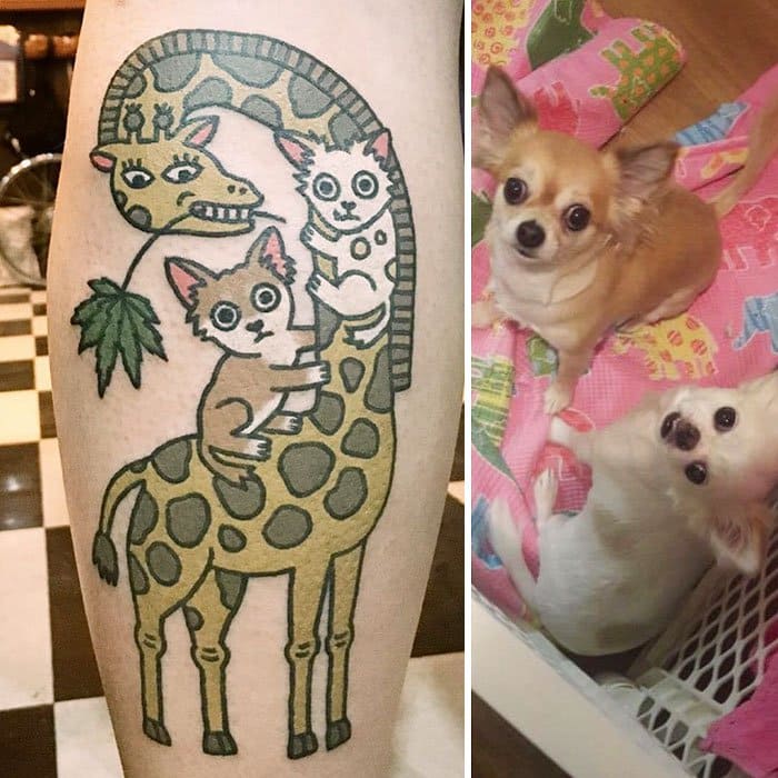 pet-tattoos-jiran dogs on giraffe