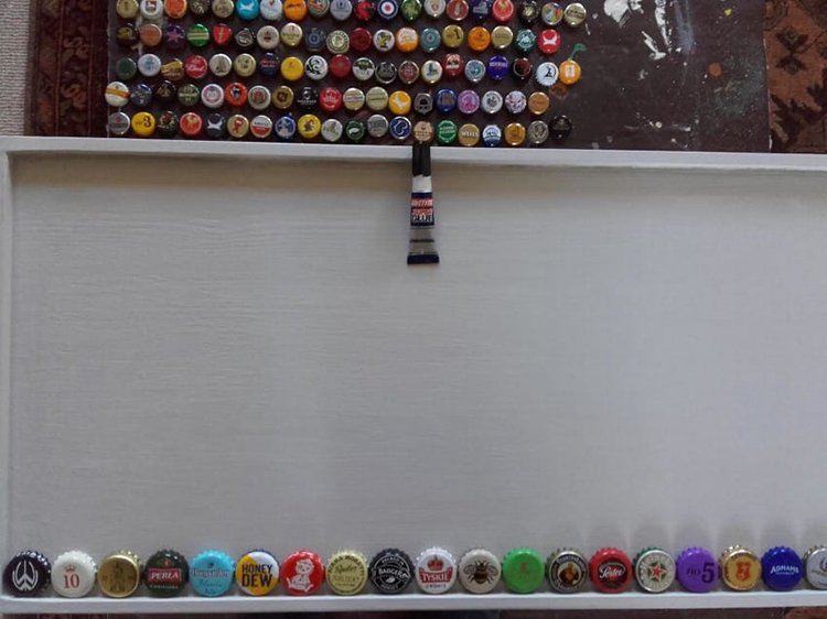 random bottle cap placement