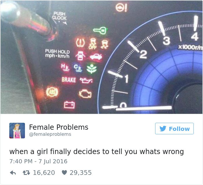relatable-female tweets when a girl finally tells you whats wrong
