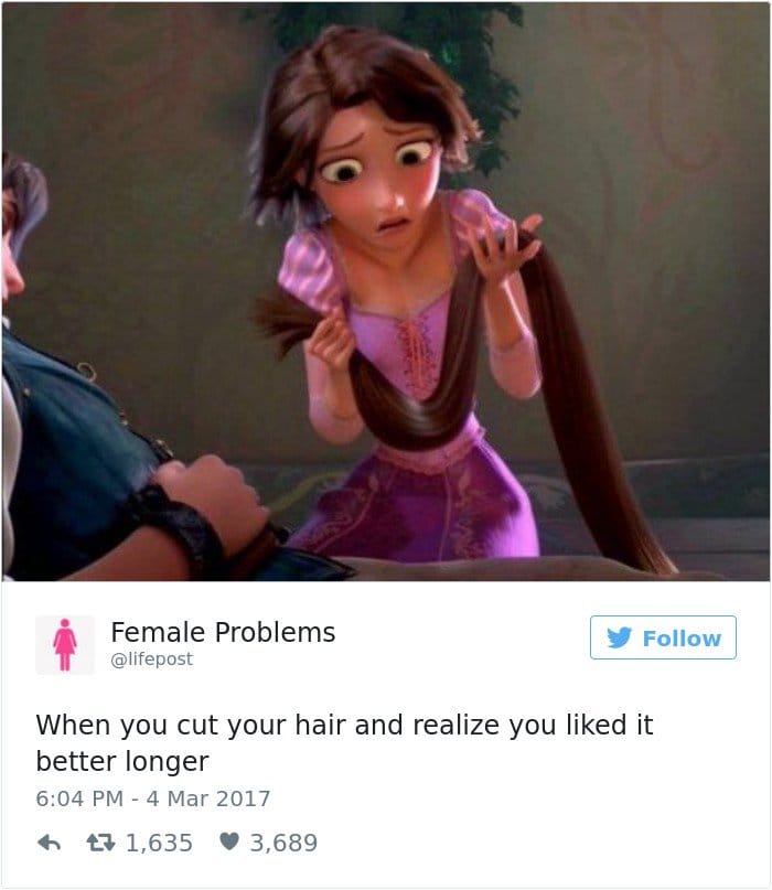 relatable-female tweets when you cut your hair