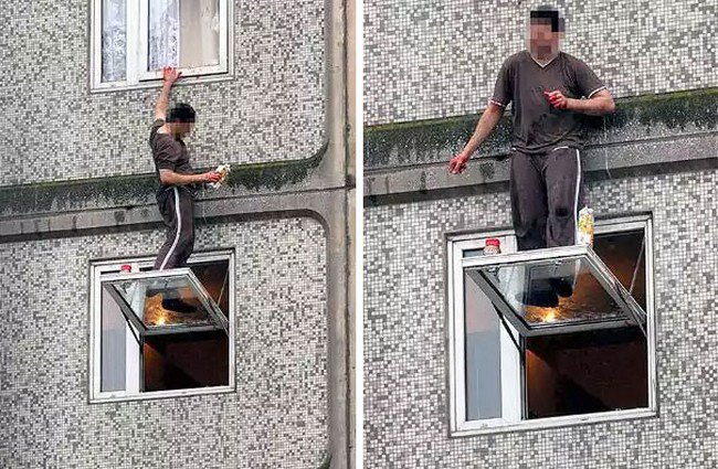 safety fails guy glass window