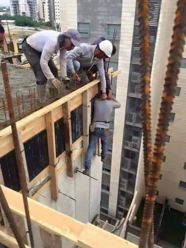 safety fails worker dangling