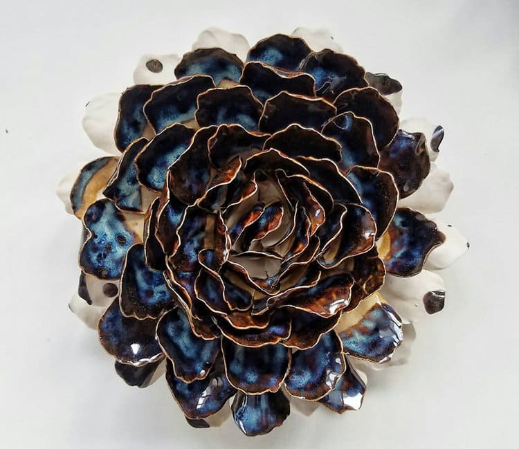 succulent clay sculptures dark colors