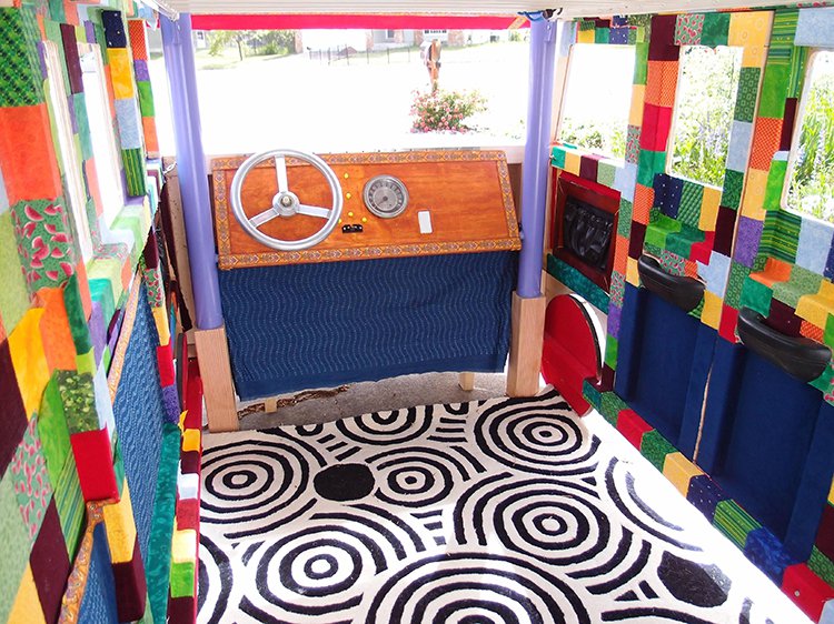 vw camper van bed colorful interior