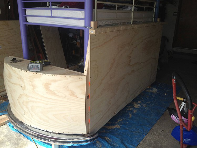 vw camper van bed plywood