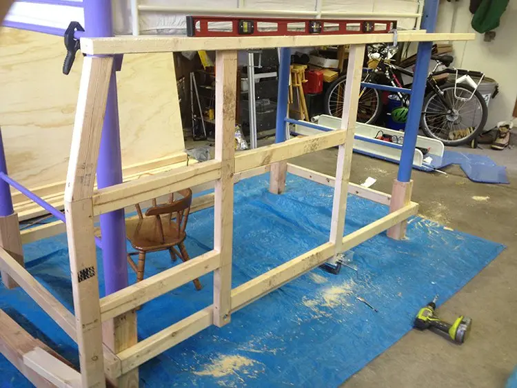 vw camper van bed wood frame