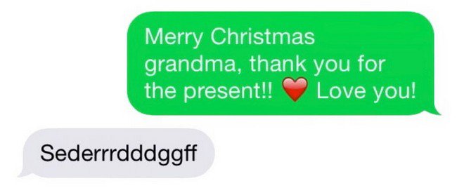 weird grandma text