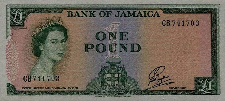 Queen Elizabeth aged 26 jamaica note