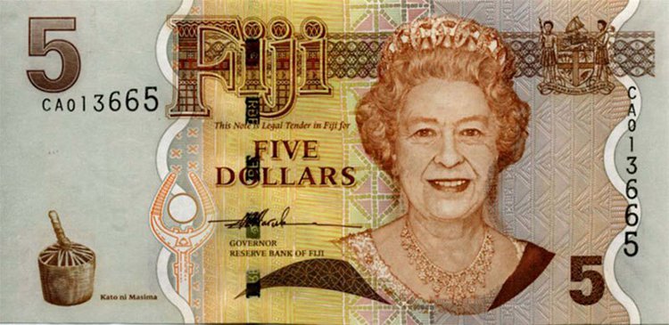 Queen Elizabeth aged 73 fiji note