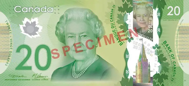 Queen Elizabeth aged 85 canada note