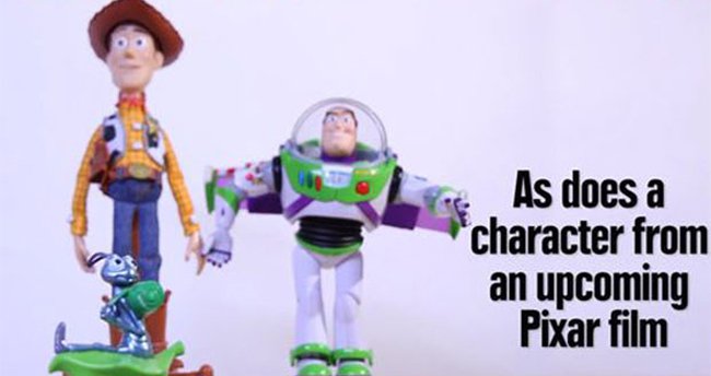 an upcoming character from another film appears in all pixar films