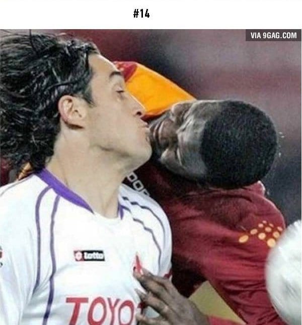 awkward sports moments players almost kiss