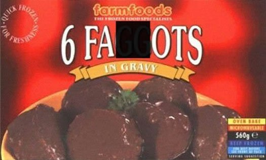 bad food names faggots in gravy