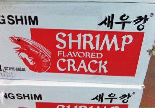 bad food names shrimp flavored crack