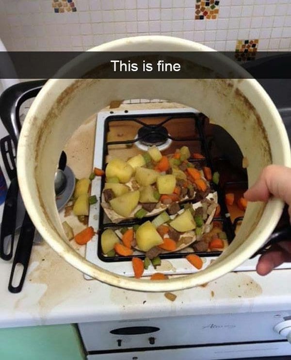 bottom of dish falls out food everywhere