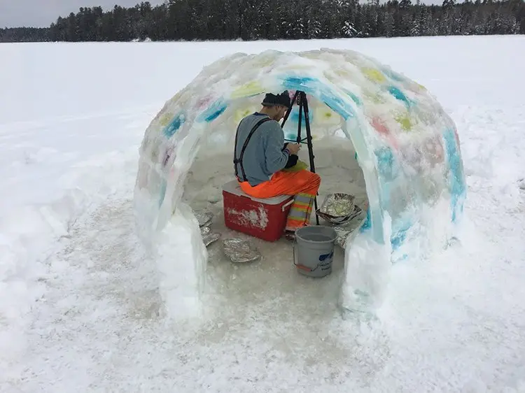 building an igloo filling the dome