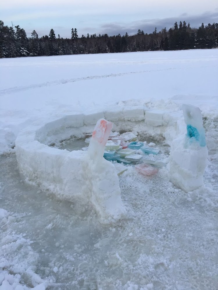 building an igloo ice slush freezing together