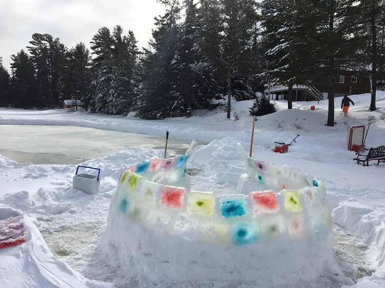 building an igloo layering up