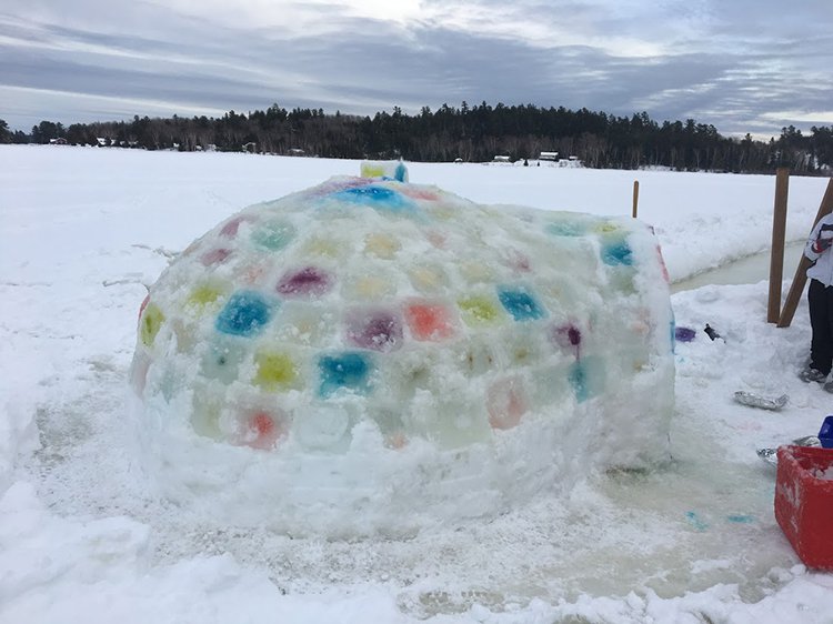 building an igloo side view