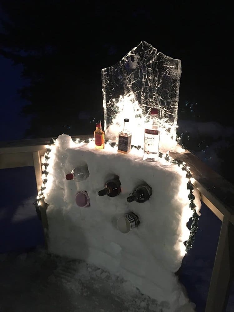 building an igloo snowbar