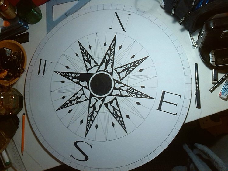 compass table drawing