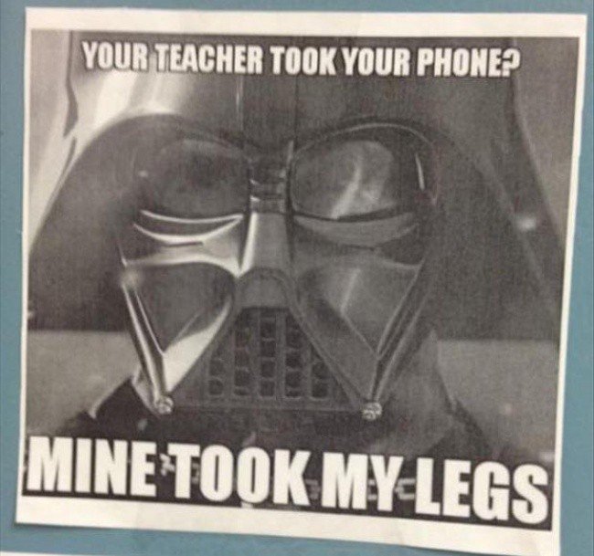 cool teacher photos darth legs sign