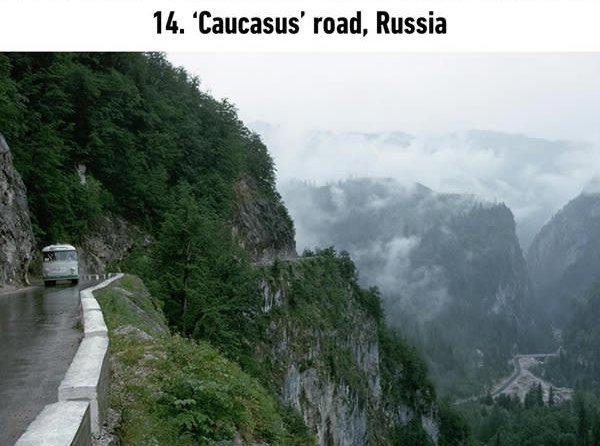 dangerous roads caucasus road russia