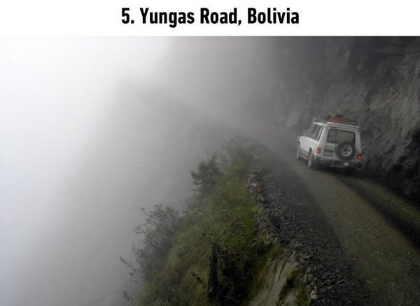 dangerous roads yungas road bolivia