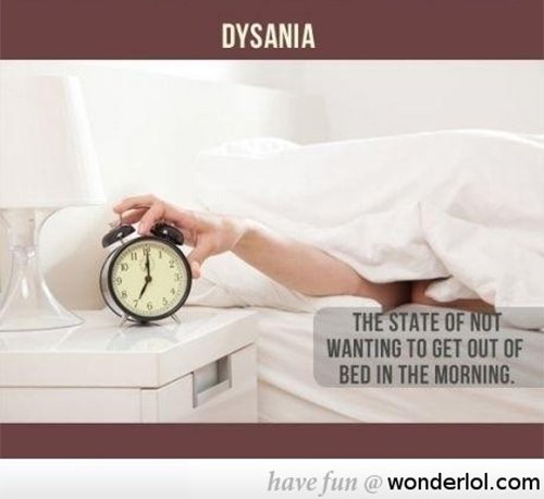 dysania not wanting to get out of bed