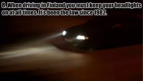 finland facts must have headlights on