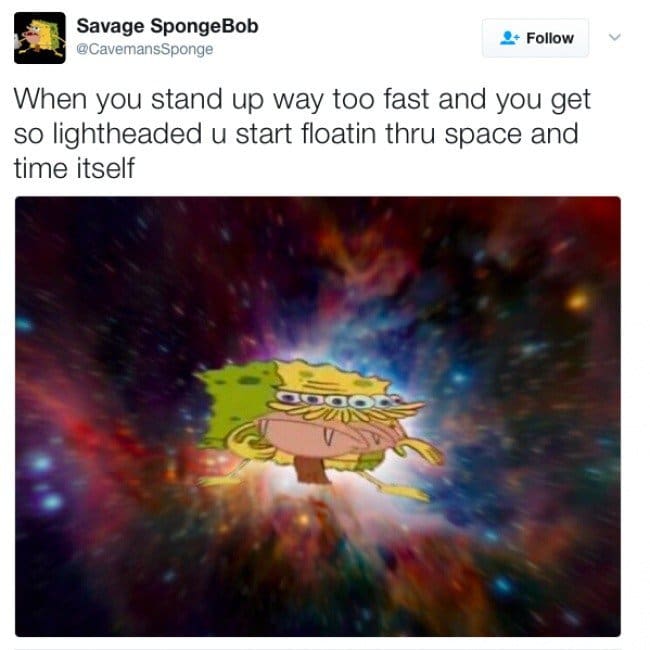 funny everyday images spongebob floating space