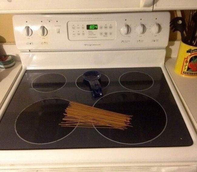 funny husbands home alone spaghetti stove