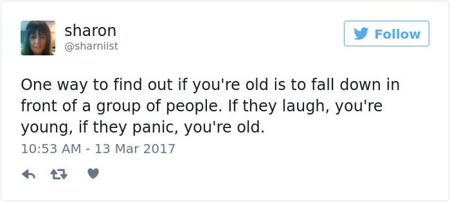 funny tweets aging fall down