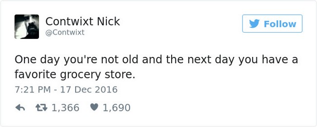 funny tweets aging grocery store