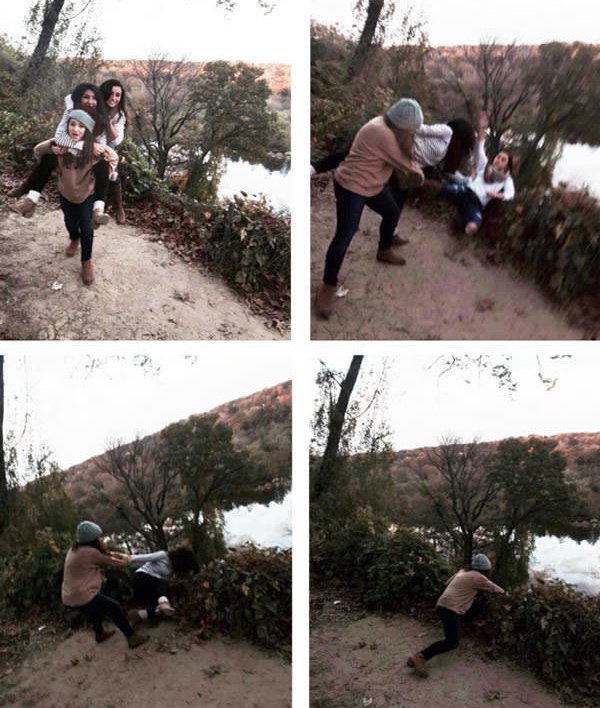 girl dropped friends into river