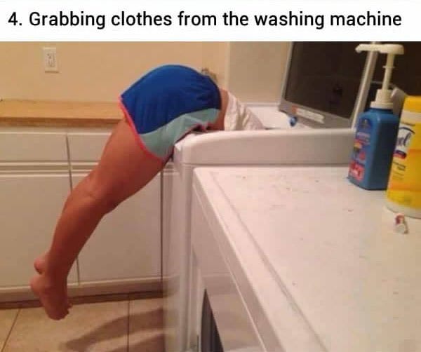 grabbing from washing machine short