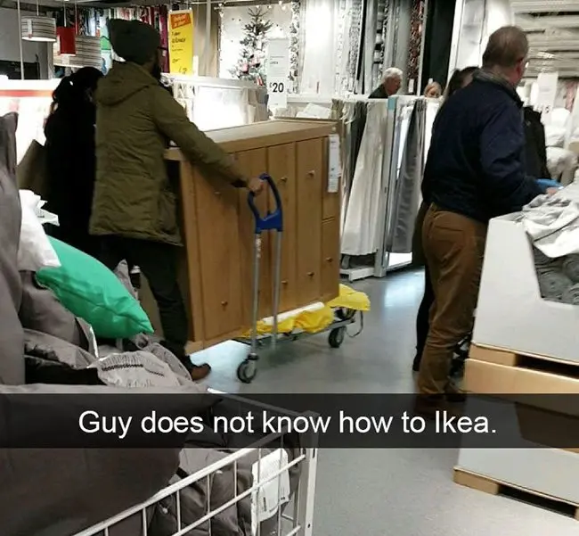 guy does not know how to ikea