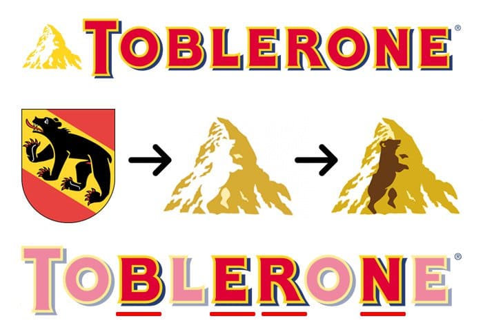 hidden meaning logo toblerone