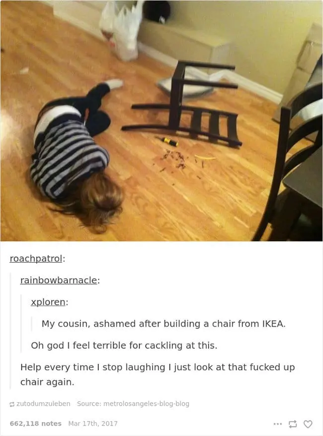 ikea chair build gone wrong