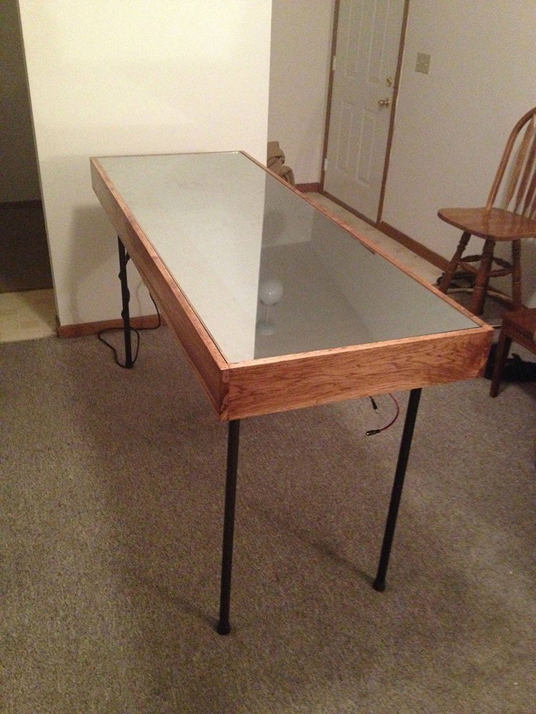 infinity table without lights on