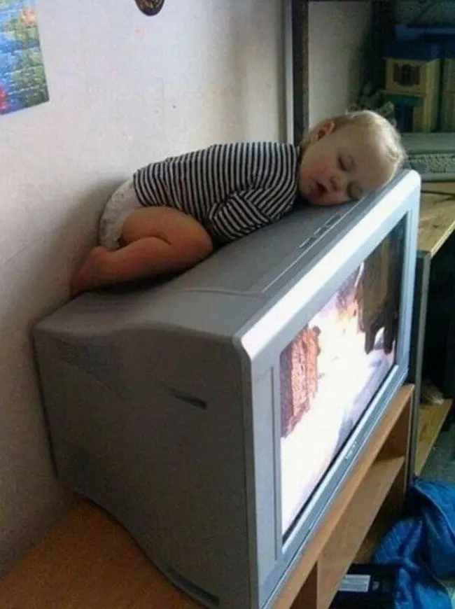 kids sleeping weird places tv