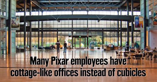 many pixar employees have cottage like offices