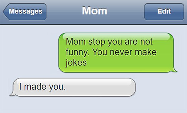 mom jokes humor i made you