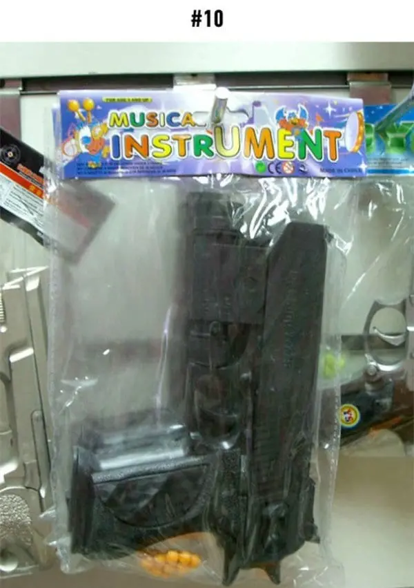 musical instrument packaging toy gun