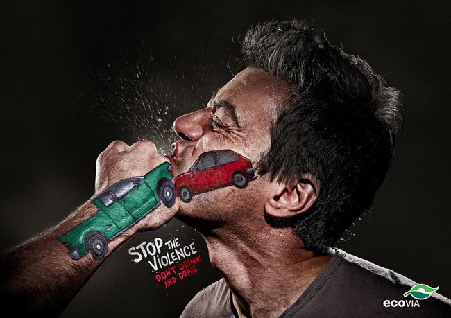 powerful advertising stop violence dont drink and drive