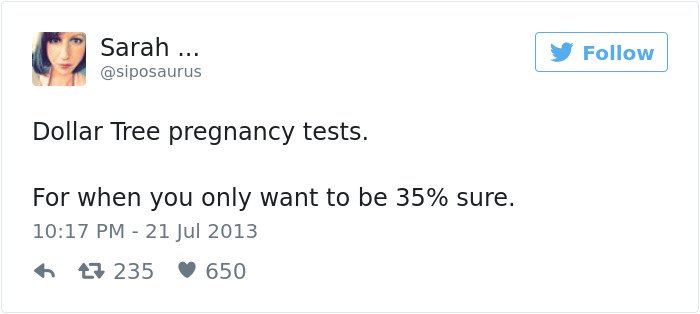 pregnancy tweets dollar tree pregnancy tests