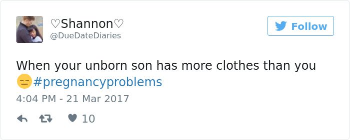 pregnancy tweets more clothes than you
