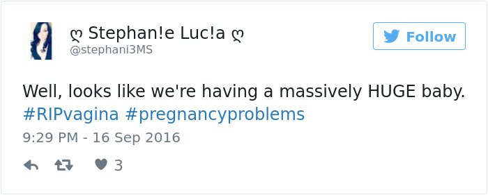 pregnancy tweets rip vagina