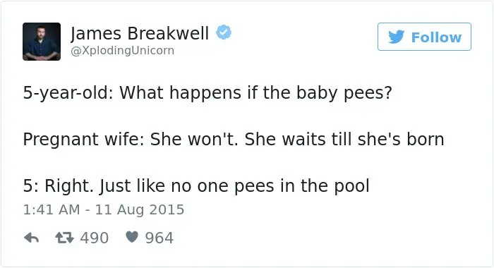 pregnancy tweets what happens if the baby pees