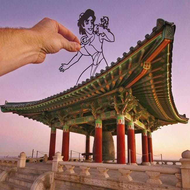 rich mccor paper cutout art aladdin temple